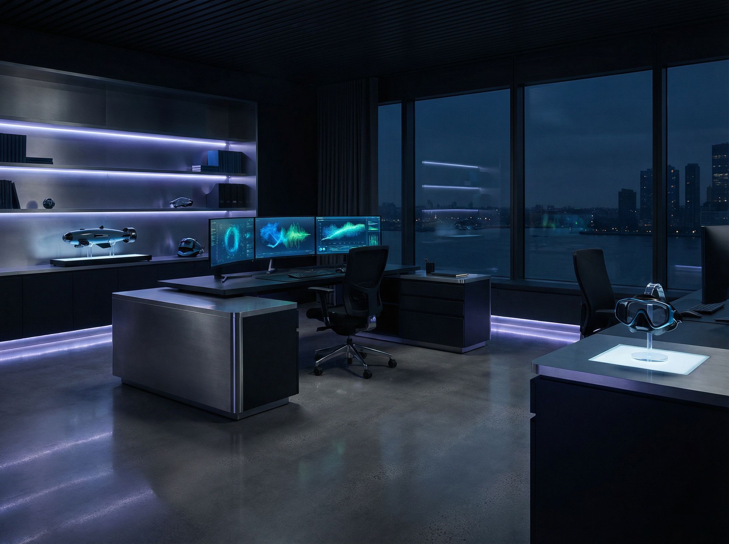 Services-01 Close-up of shiny stainless steel boat rail with reflective surface on a luxury yacht.