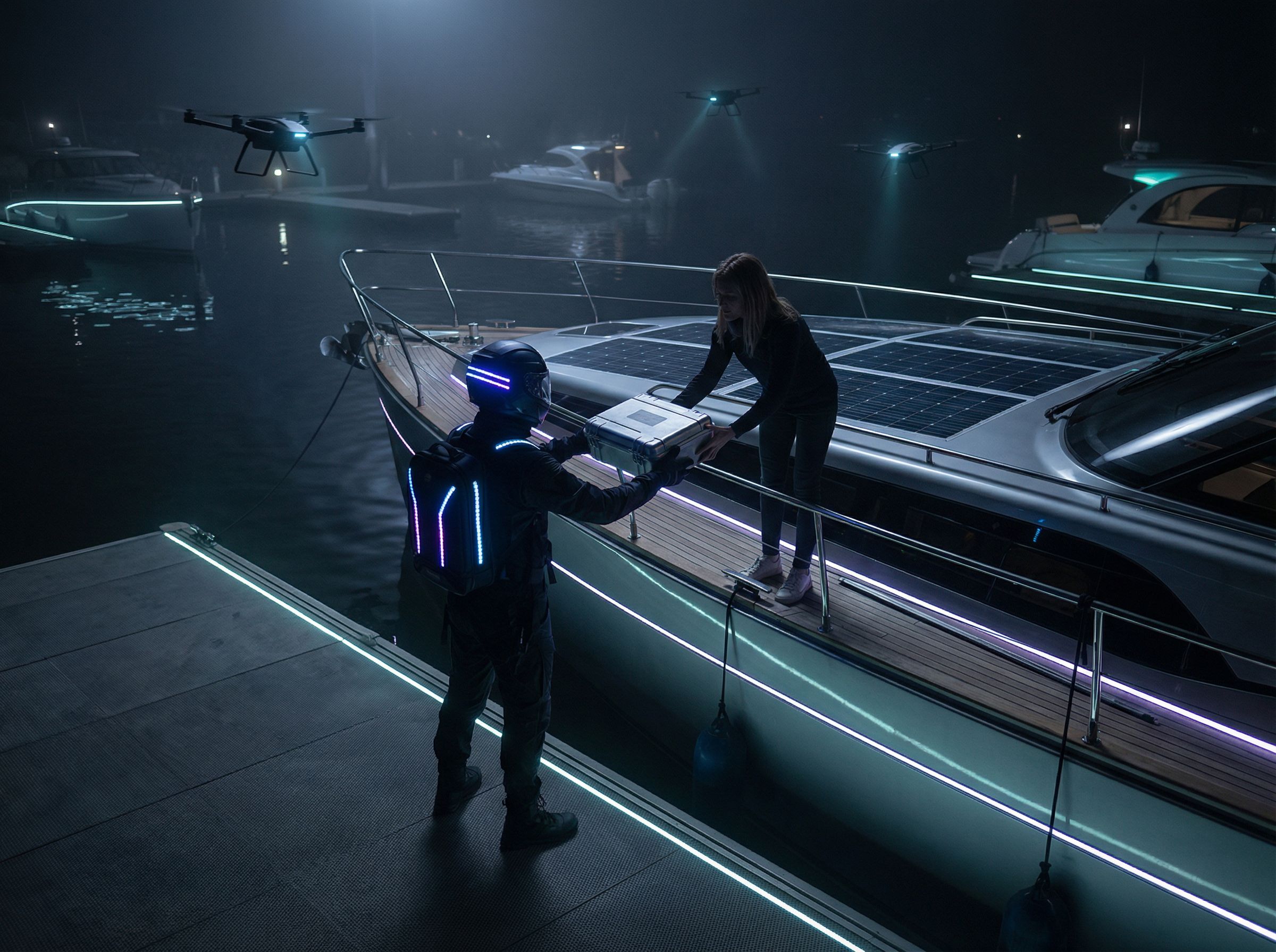 Close-up of a sailor handling ropes on a sailboat during a nautical expedition.